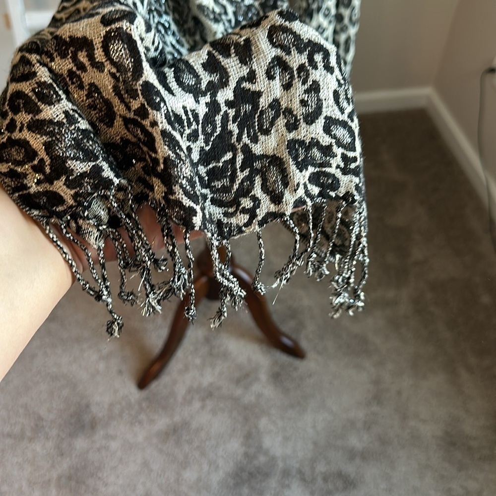 Animal Print Scarf with Fringe - Picture 13 of 17